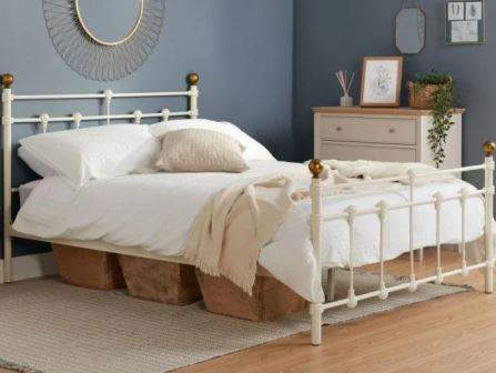 White metal double bed from Birlea