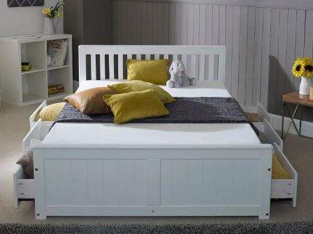 Mission double bed with storage