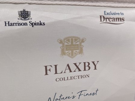 Flaxby mattress logo with Harrison Spinks logo